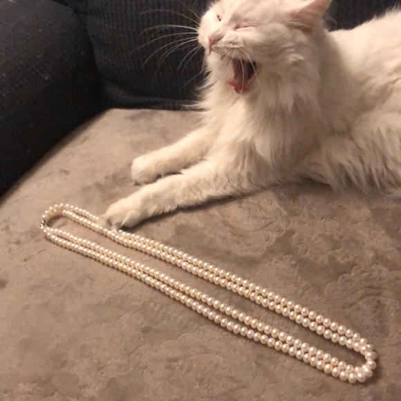 4’ long grand opera genuine pearl necklace B.Noah or Qball da cat not included - Picture 5 of 6